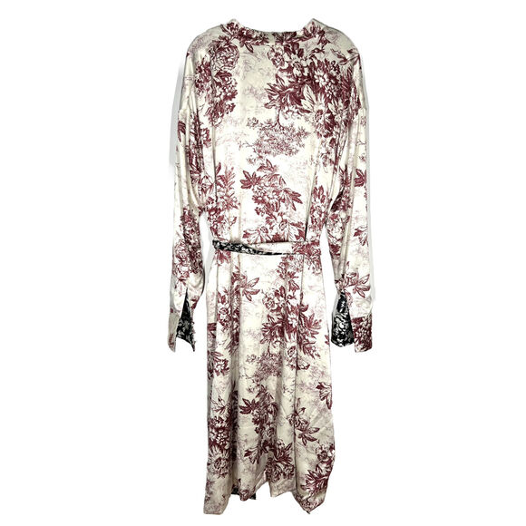 Tracy James Collection Sz M/L Stella Reversible Belted Midi Dress Long Sleeve - Picture 6 of 14